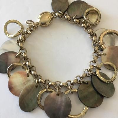 Beautiful, gold tone, Chicos shell charm bracelet