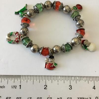 Cute vintage Christmas charm enamel charm bracelet