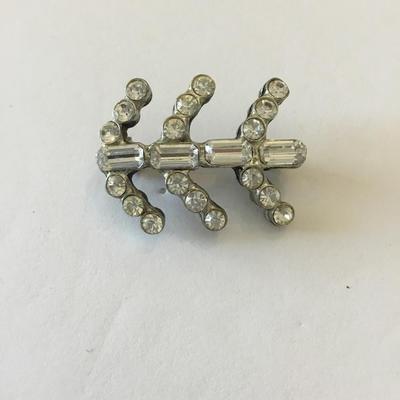Vintage, art, deco, rhinestone pin