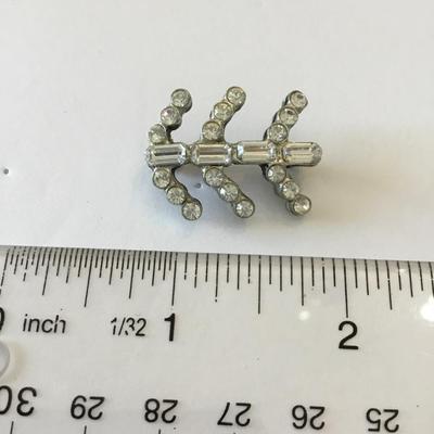 Vintage, art, deco, rhinestone pin