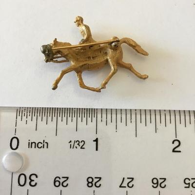 Vintage Napier, sterling, jockey horse rider pin