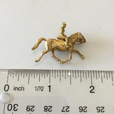Vintage Napier, sterling, jockey horse rider pin