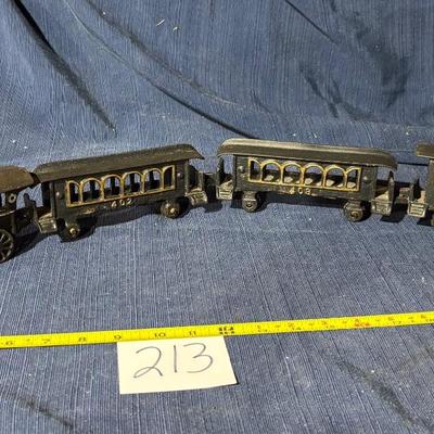 Vintage Cast Iron Train Set