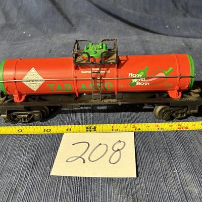 Lionel O 6-16180 McIlhenny Tabasco Sauce Single Dome Tank Car Hot Pepper Red