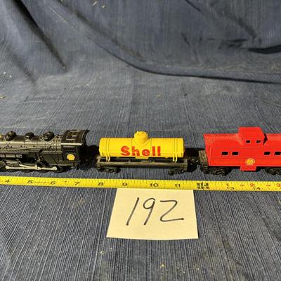 Fletcher Collectible Diecast Shell Oil Steam Locomotive w/ Oil Tanker & Caboose