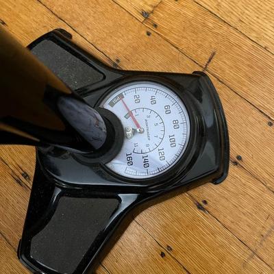 Sale Photo Thumbnail #341: Nothing slows you down like a deflated tire. Reach for the Bontrager Charger floor pump whenever you need a boost. Its tip-resistant base and autoselect head make it easy to fill up and get moving.