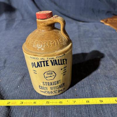Vintage McCormick Platte Valley Straight Corn Whiskey Jug with Cork Collectible