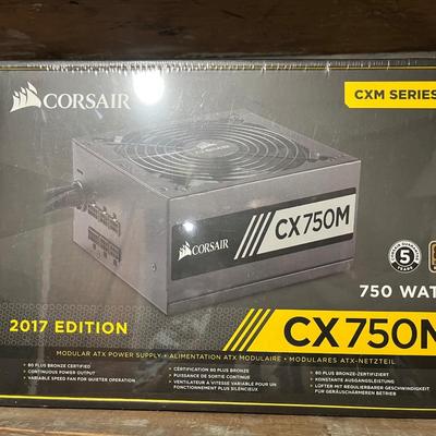 Sale Photo Thumbnail #352: New in box Corsair cx750m pc power supply.  

From the manufacturer;

CORSAIR CX-M Series Low-Noise Power Supplies offer semi-modular cabling, a long-lasting rifle bearing fan, and Japanese capacitors for reliable, low-noise operation.
A rifle bearing fan