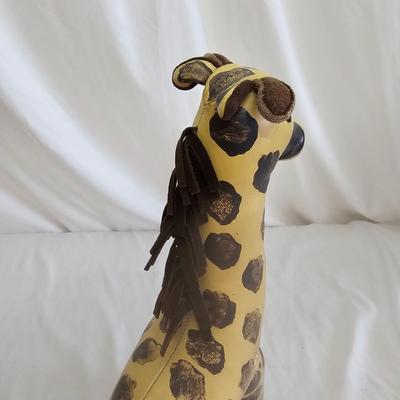 Sandy Vohr Leather Zoo Giraffe & Felt Sculpted Monkey (LR-JS)