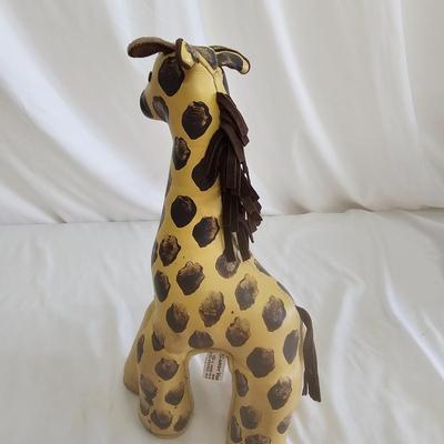 Sandy Vohr Leather Zoo Giraffe & Felt Sculpted Monkey (LR-JS)
