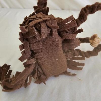 Sandy Vohr Leather Zoo Giraffe & Felt Sculpted Monkey (LR-JS)