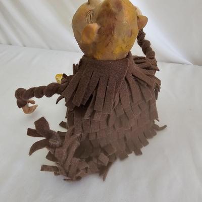 Sandy Vohr Leather Zoo Giraffe & Felt Sculpted Monkey (LR-JS)