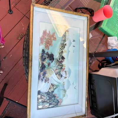 Sale Photo Thumbnail #60: Large Chinese shell art diatoms depicting the great well.