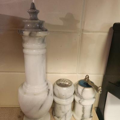 Marble Salt and Pepper Shakers