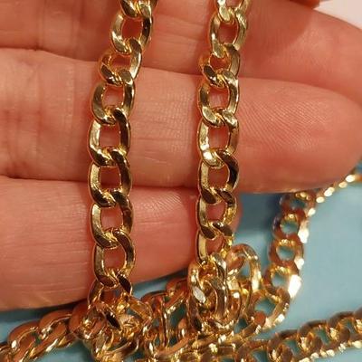 10k Gold New With Tags Jc Penney Jewelry Partial Solid Cuban Curb Link 22"