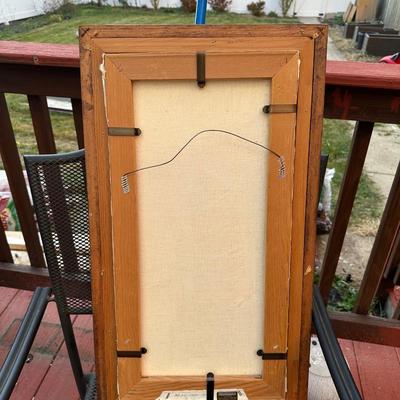 Sale Photo Thumbnail #98: The painting depicts traditional Chinese vessels known as "junk" boats in a seascape.