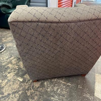 Sale Photo Thumbnail #110: This is an upholstered accent chair with a geometric pattern. Chair has some indents in the cushion that should return to normal after some time.