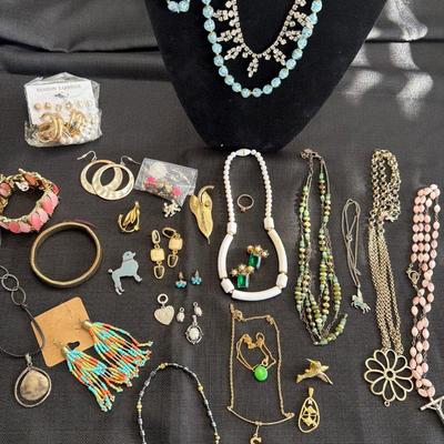 Sale Photo Thumbnail #47: Vintage Jewelry, Rosary, Earrings, Pins, Bracelets and more.