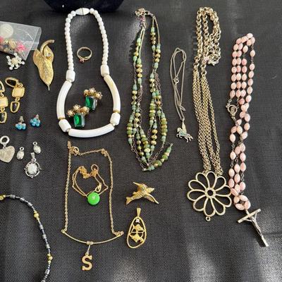Sale Photo Thumbnail #53: Vintage Jewelry, Rosary, Earrings, Pins, Bracelets and more.