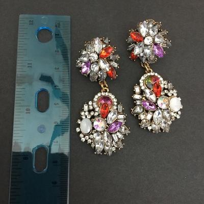 Beautiful, multicolored, rhinestone, crystal statement earrings