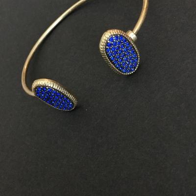 Beautiful blue crystal rhinestone cuff bracelet