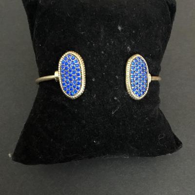Beautiful blue crystal rhinestone cuff bracelet