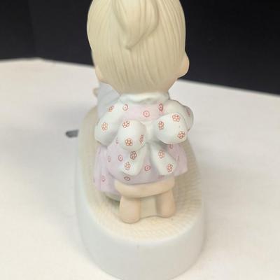 "1980 Jonathan & David" The Original Precious Moments Figurine & Baby Shoe Trinket Box No Boxes