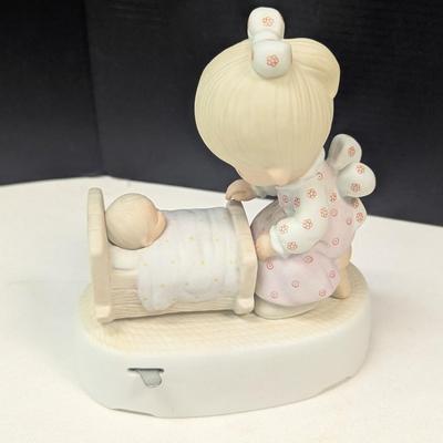 "1980 Jonathan & David" The Original Precious Moments Figurine & Baby Shoe Trinket Box No Boxes