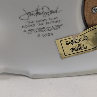 "1980 Jonathan & David" The Original Precious Moments Figurine & Baby Shoe Trinket Box No Boxes