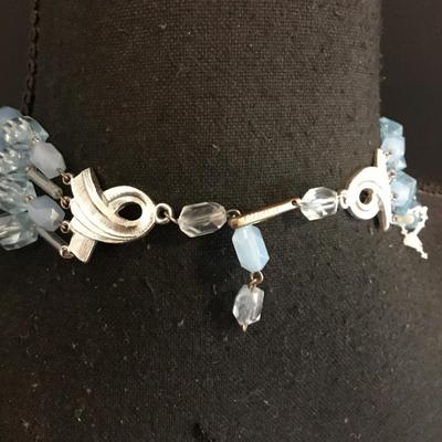 Beautiful light blue west Germany for strand statement necklace