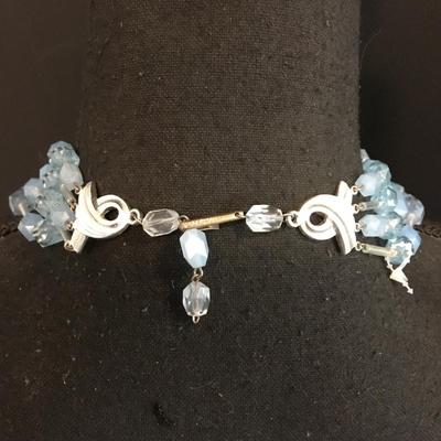 Beautiful light blue west Germany for strand statement necklace