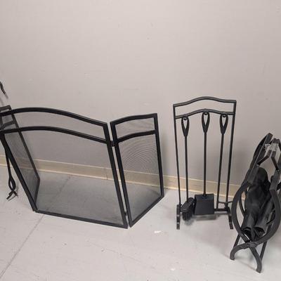 Black Fire Place Set