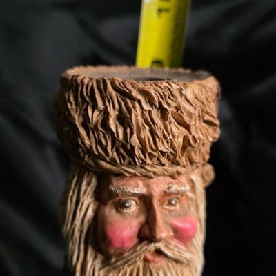 Hand-Carved Style Old World Santa Candleholder