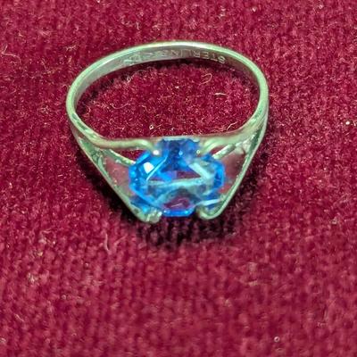 .925 Sterling Ring With Gem #8