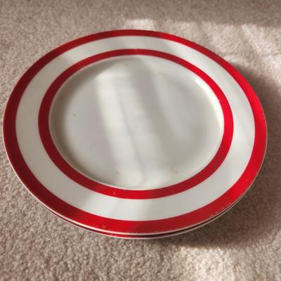 Red and White Striped Plates