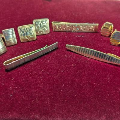 Vintage Tie Clasp & Matching Cuff Links #14