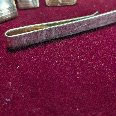 Vintage Tie Clasp & Matching Cuff Links #14