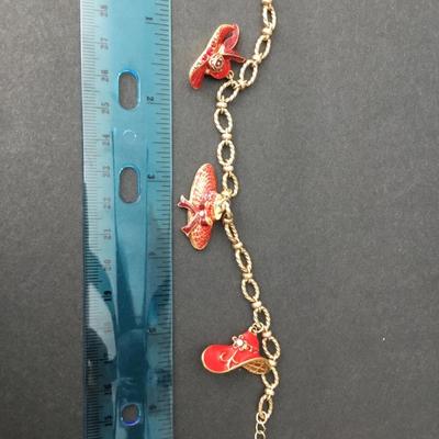 Avon vintage red hat, society, charm bracelet