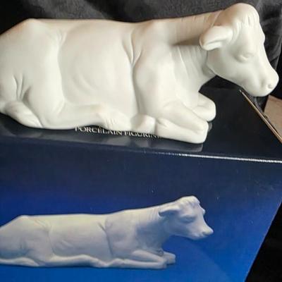 Avon Nativity – “The Cow” Matte Bisque Porcelain Figurine with Box