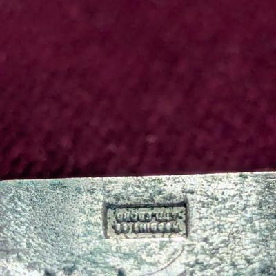 Vintage Tie Clasp & Matching Cuff Links The Post Clip Is Sterling 6 grams #16