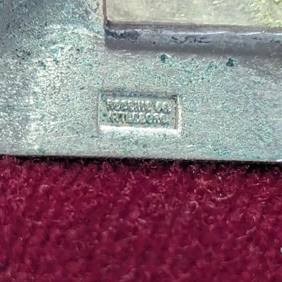 Vintage Tie Clasp & Matching Cuff Links The Post Clip Is Sterling 6 grams #16