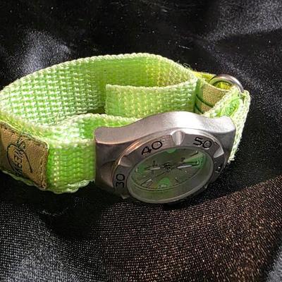 Swerve Lime Green Sport Watch with Rotating-Style Bezel & Nylon Velcro Band – Rugged Youth/Outdoor Wristwatch