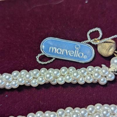 Vintage Marvella Faux Pearl Necklaces Graduated Classic Ivory Necklaces Approx 30" Long