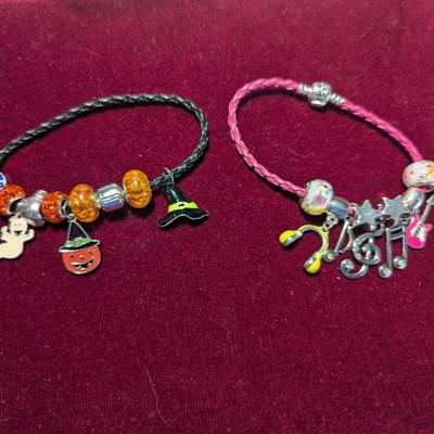 Hand Crafted Halloween Bracelet & .925 Pandora Music Bracelet