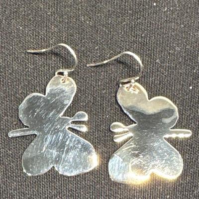 Modernist Sterling Butterfly earrings by Robert Lee Morris & Andy Warhol