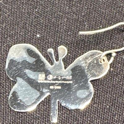 Modernist Sterling Butterfly earrings by Robert Lee Morris & Andy Warhol