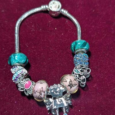 Sterling Bracelet With Butterfly Charms #7