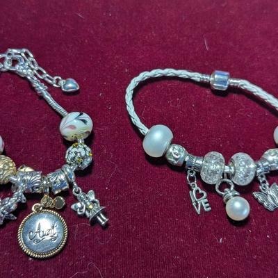 .925 Sterling Bracelets "Aunt" & "Love"