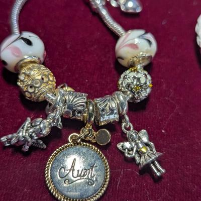 .925 Sterling Bracelets "Aunt" & "Love"