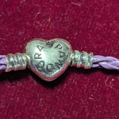 Hand Crafted Faith Bracelet & .925 Pandora Purple & Silver Bracelet #13